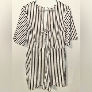 Striped Black and White Jumpsuit